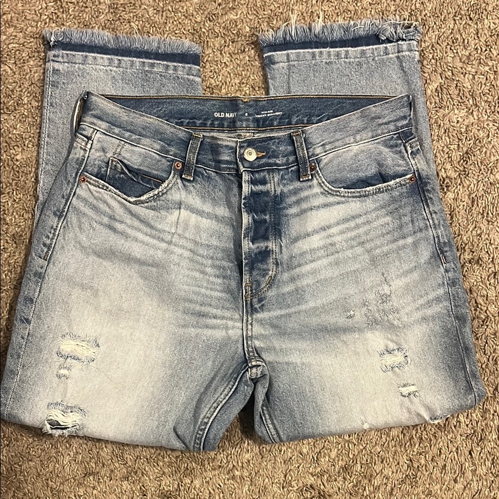 Old Navy Distressed Blue Jeans